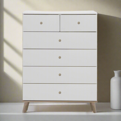 Chest of Drawer in White and Oak