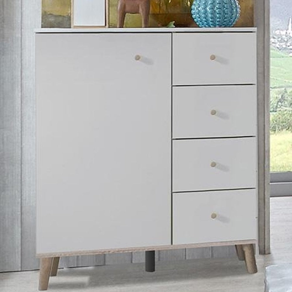 Chest of Drawer in White and Oak