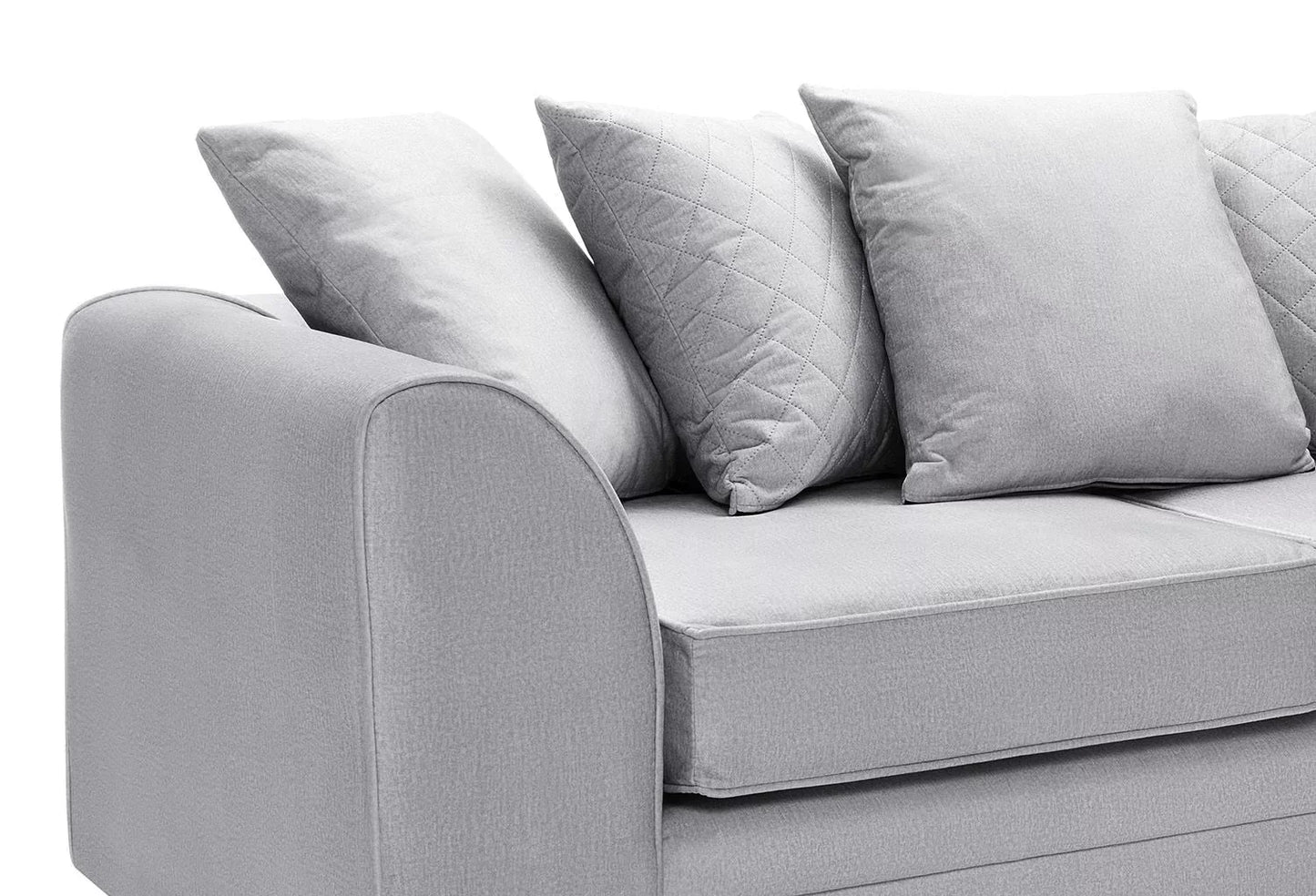 Chic Velvet 3 Seater Sofa - Light Grey