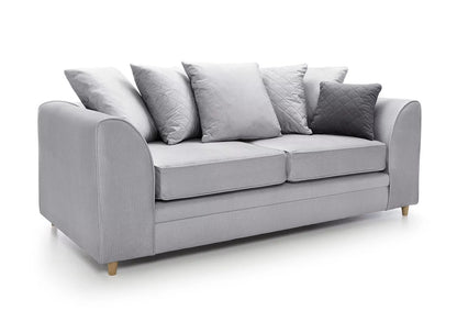 Chic Velvet 3 Seater Sofa - Light Grey