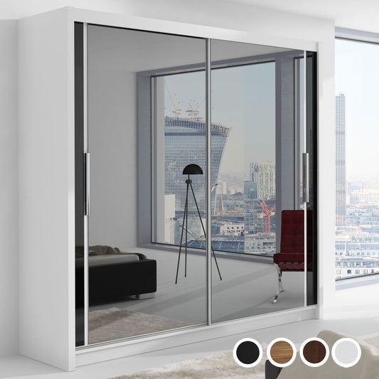 Chicago II Sliding Door Wardrobe - Black, White, Wenge, Walnut, Oak, Grey