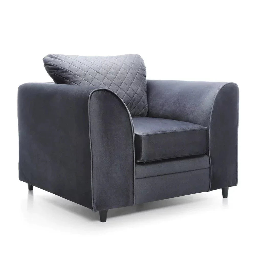 Chic Velvet Armchair - Dark Grey