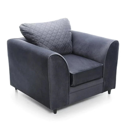 Chic Velvet Armchair - Dark Grey