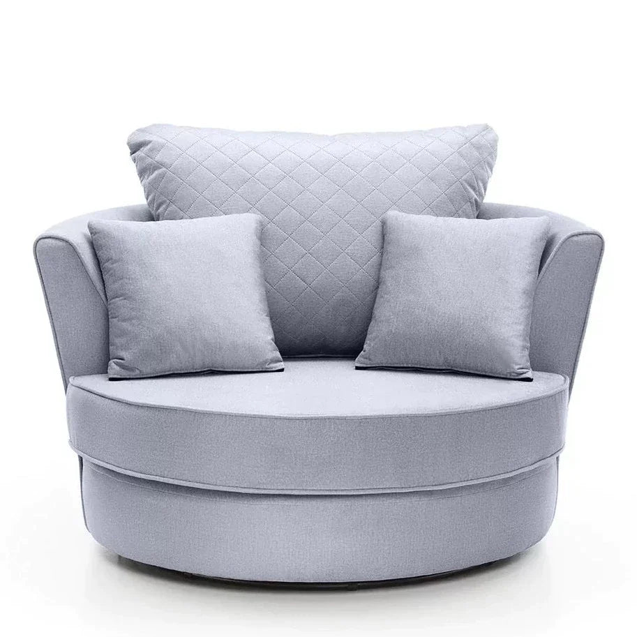 Chic Velvet Swivel Chair - Silver