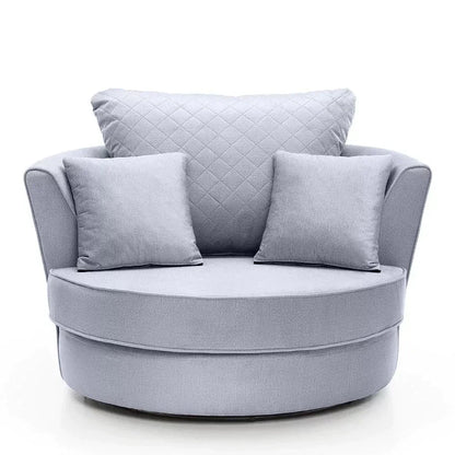 Chic Velvet Swivel Chair - Silver