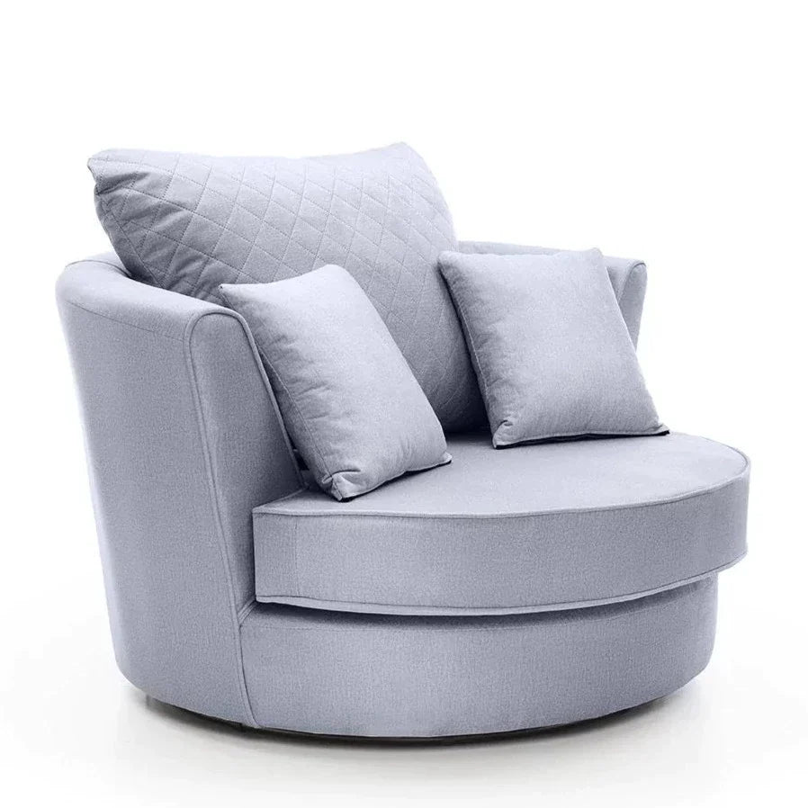 Chic Velvet Swivel Chair - Silver