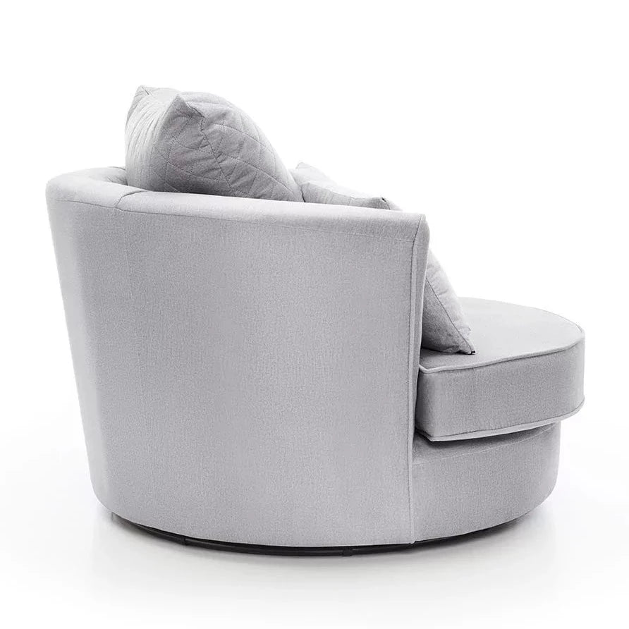 Chic Velvet Swivel Chair - Light Grey