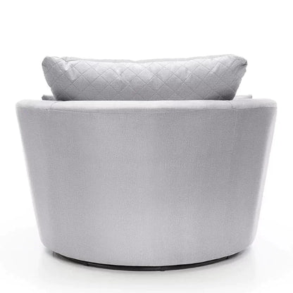 Chic Velvet Swivel Chair - Light Grey