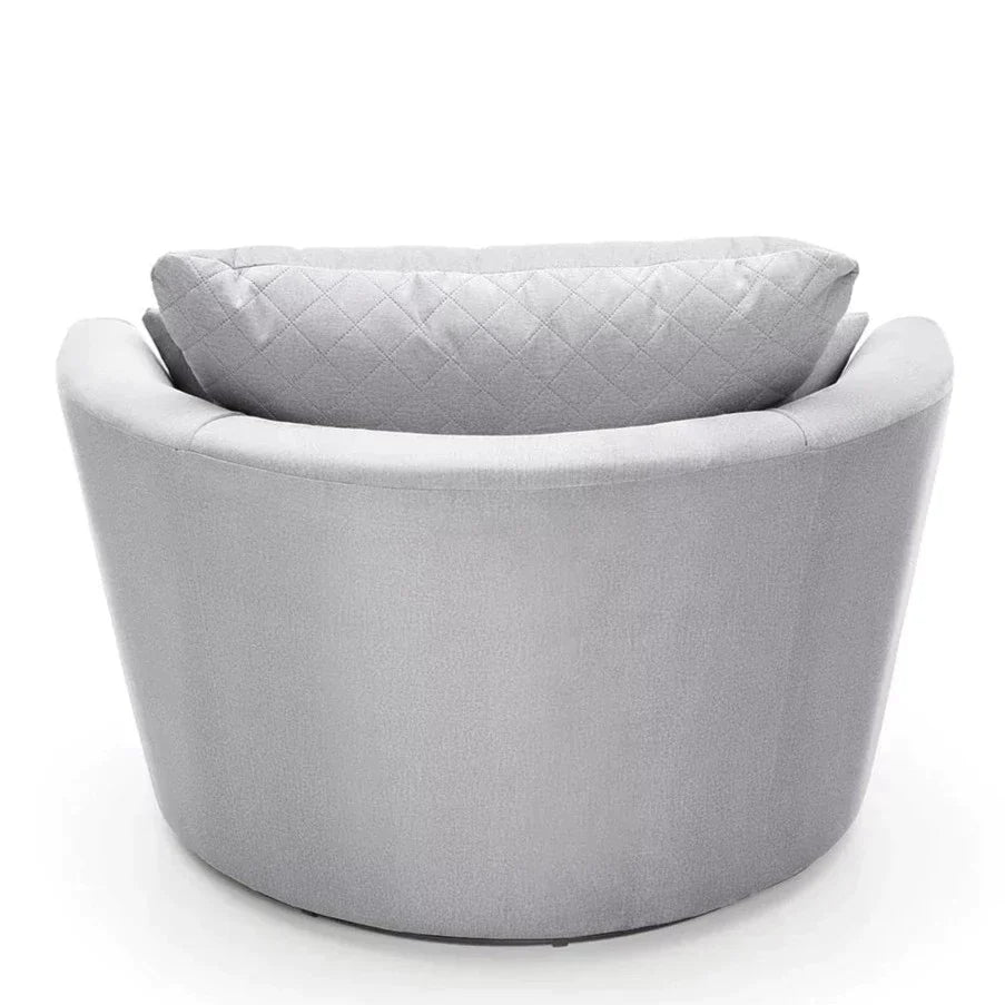 Chic Velvet Swivel Chair - Light Grey