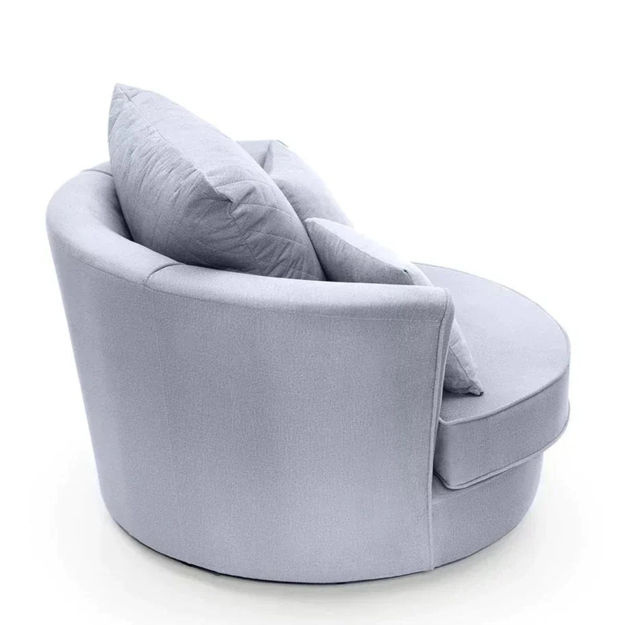 Chic Velvet Swivel Chair - Silver