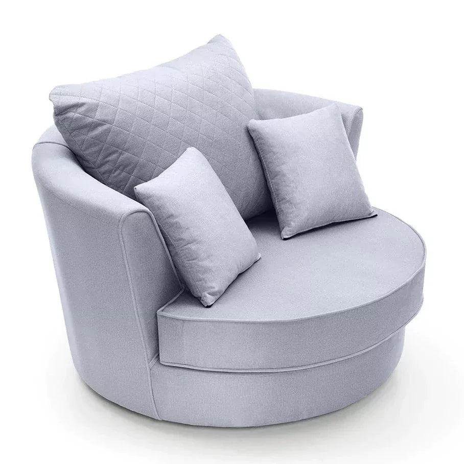 Chic Velvet Swivel Chair - Silver