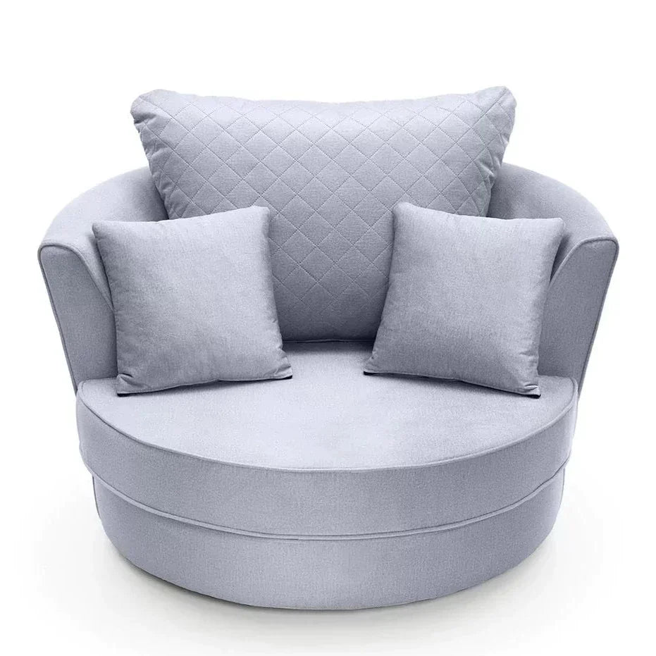 Chic Velvet Swivel Chair - Silver