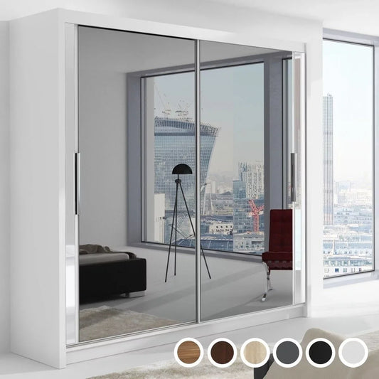 Chicago II Sliding Door Wardrobe - White, Black, Oak, Walnut, Wenge, Grey