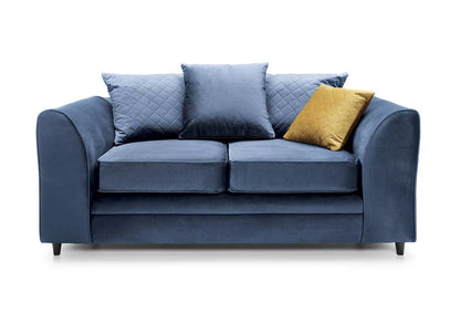 Chic Velvet 2 Seater Sofa - Dark Blue