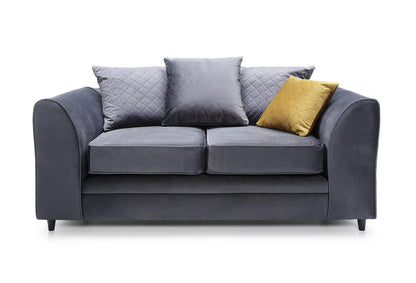 Chic Velvet 2 Seater Sofa - Dark Grey