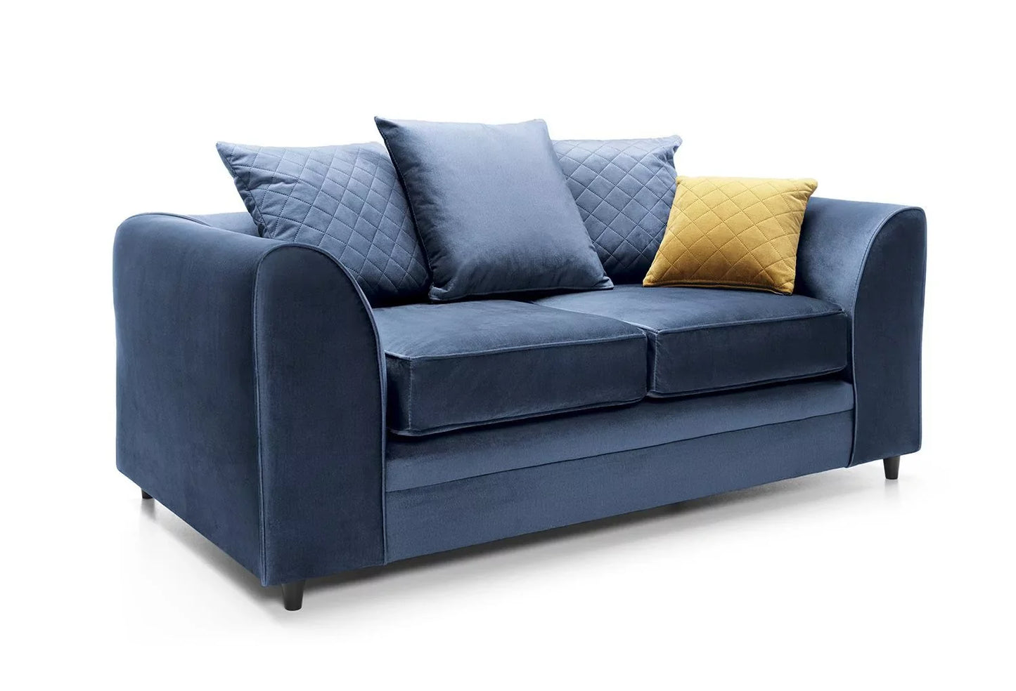 Chic Velvet 2 Seater Sofa - Dark Blue