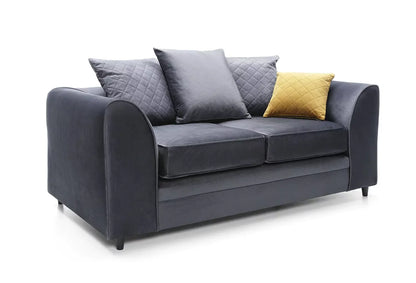 Chic Velvet 2 Seater Sofa - Dark Grey