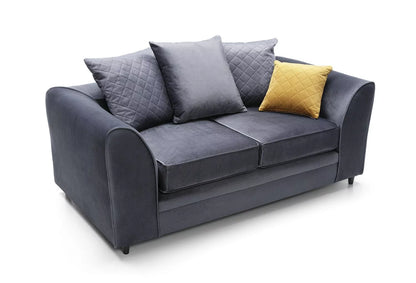 Chic Velvet 2 Seater Sofa - Dark Grey