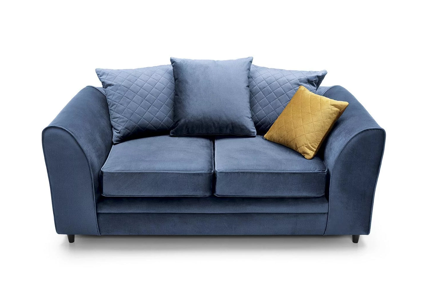 Chic Velvet 2 Seater Sofa - Dark Blue