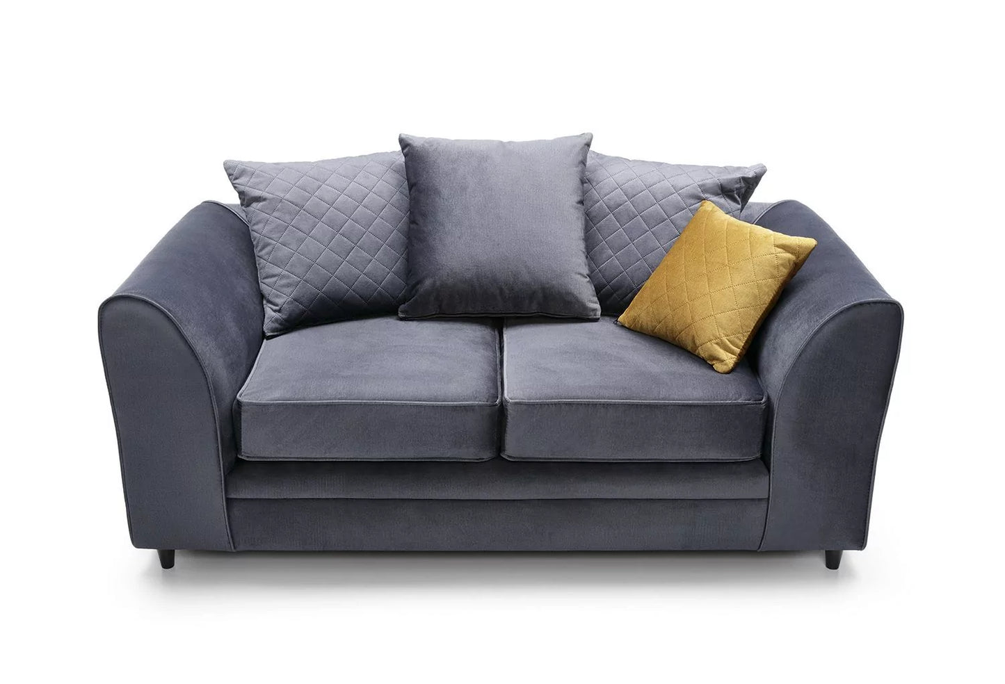 Chic Velvet 2 Seater Sofa - Dark Grey