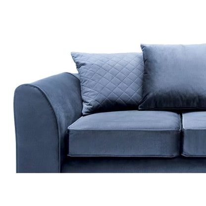 Chic Velvet 2 Seater Sofa - Dark Blue