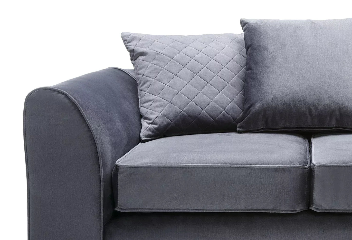 Chic Velvet 2 Seater Sofa - Dark Grey