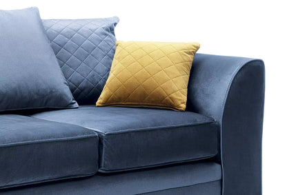 Chic Velvet 2 Seater Sofa - Dark Blue