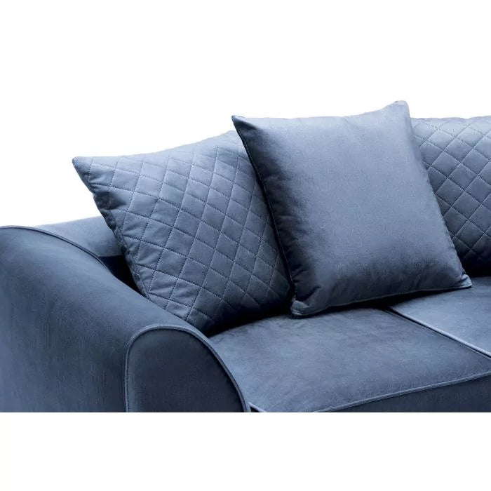 Chic Velvet 2 Seater Sofa - Dark Blue