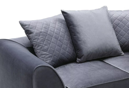 Chic Velvet 2 Seater Sofa - Dark Grey