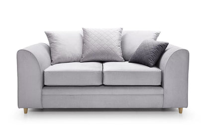 Chic Velvet 2 Seater Sofa - Light Grey