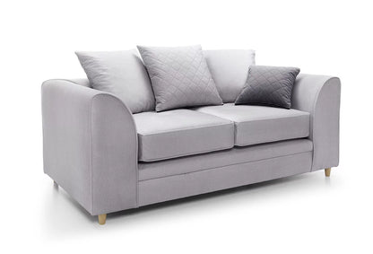 Chic Velvet 2 Seater Sofa - Light Grey