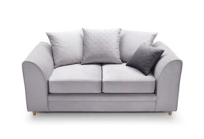 Chic Velvet 2 Seater Sofa - Light Grey