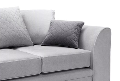 Chic Velvet 2 Seater Sofa - Light Grey