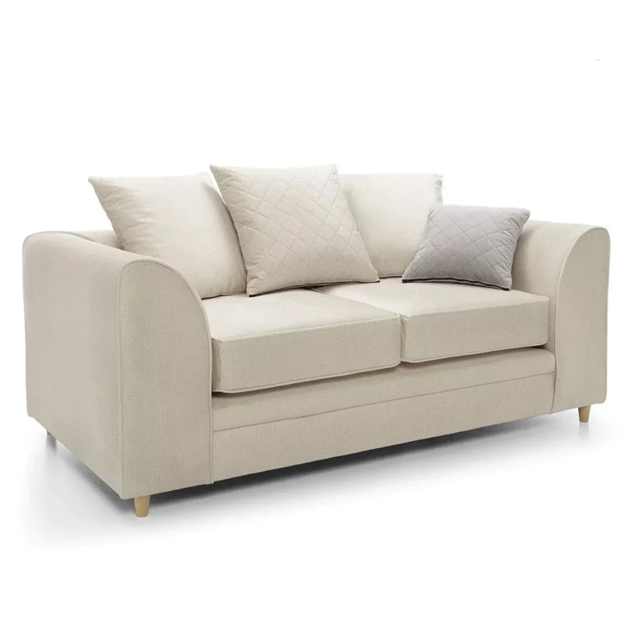 Chic Velvet 2 Seater Sofa - Cream