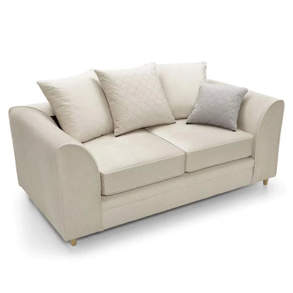 Chic Velvet 2 Seater Sofa - Cream