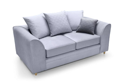 Chic Velvet 2 Seater Sofa - Silver