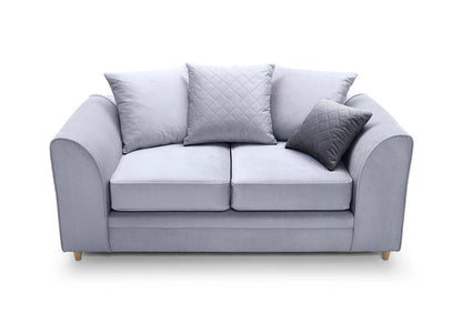 Chic Velvet 2 Seater Sofa - Silver