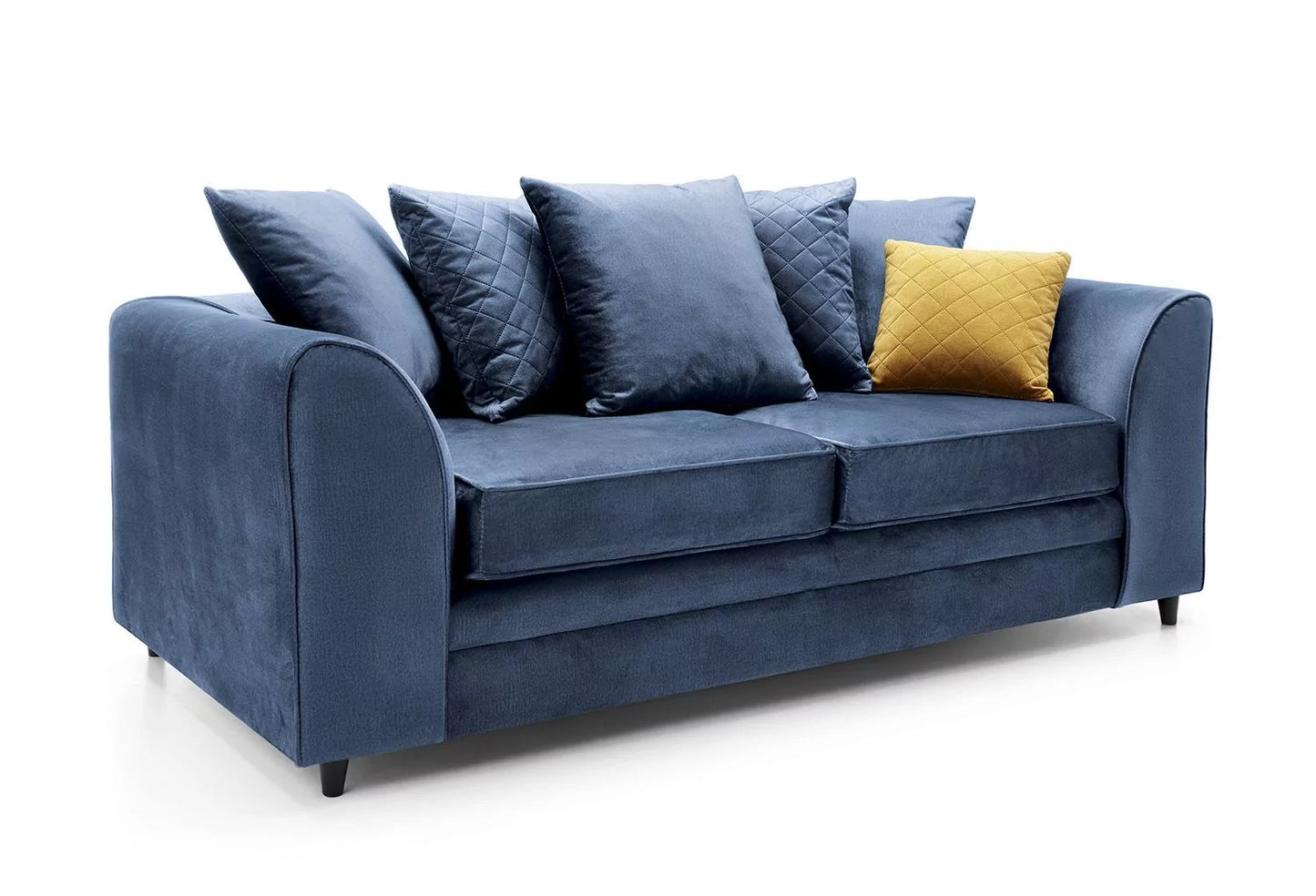 Chic Velvet 3 Seater Sofa - Dark Blue