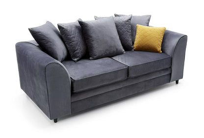 Chic Velvet 3 Seater Sofa - Dark Grey