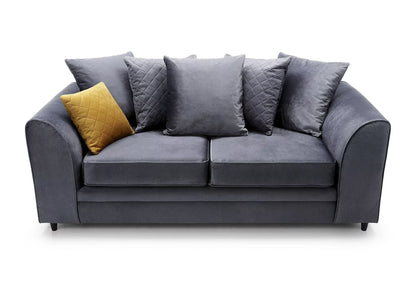 Chic Velvet 3 Seater Sofa - Dark Grey