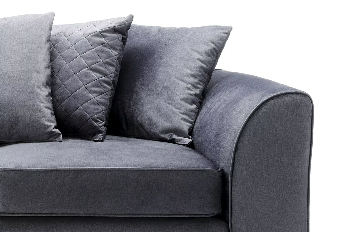 Chic Velvet 3 Seater Sofa - Dark Grey