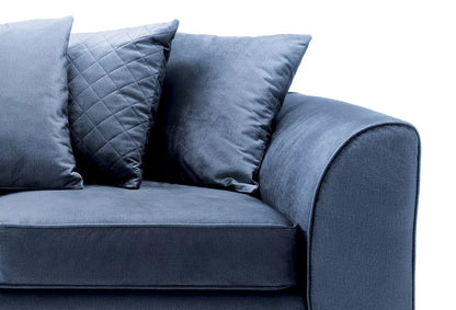 Chic Velvet 3 Seater Sofa - Dark Blue