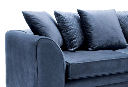 Chic Velvet 3 Seater Sofa - Dark Blue