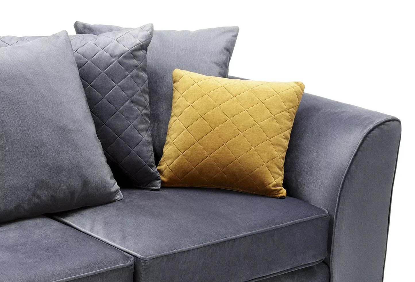 Chic Velvet 3 Seater Sofa - Dark Grey