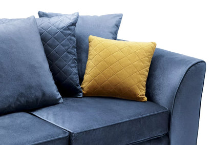 Chic Velvet 3 Seater Sofa - Dark Blue