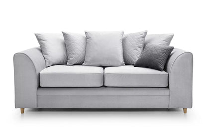 Chic Velvet 3 Seater Sofa - Light Grey