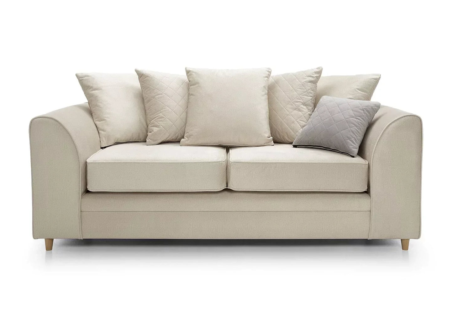 Chic Velvet 3 Seater Sofa - Cream