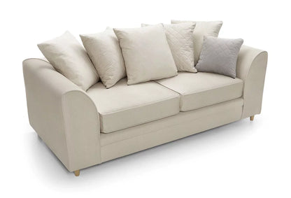 Chic Velvet 3 Seater Sofa - Cream