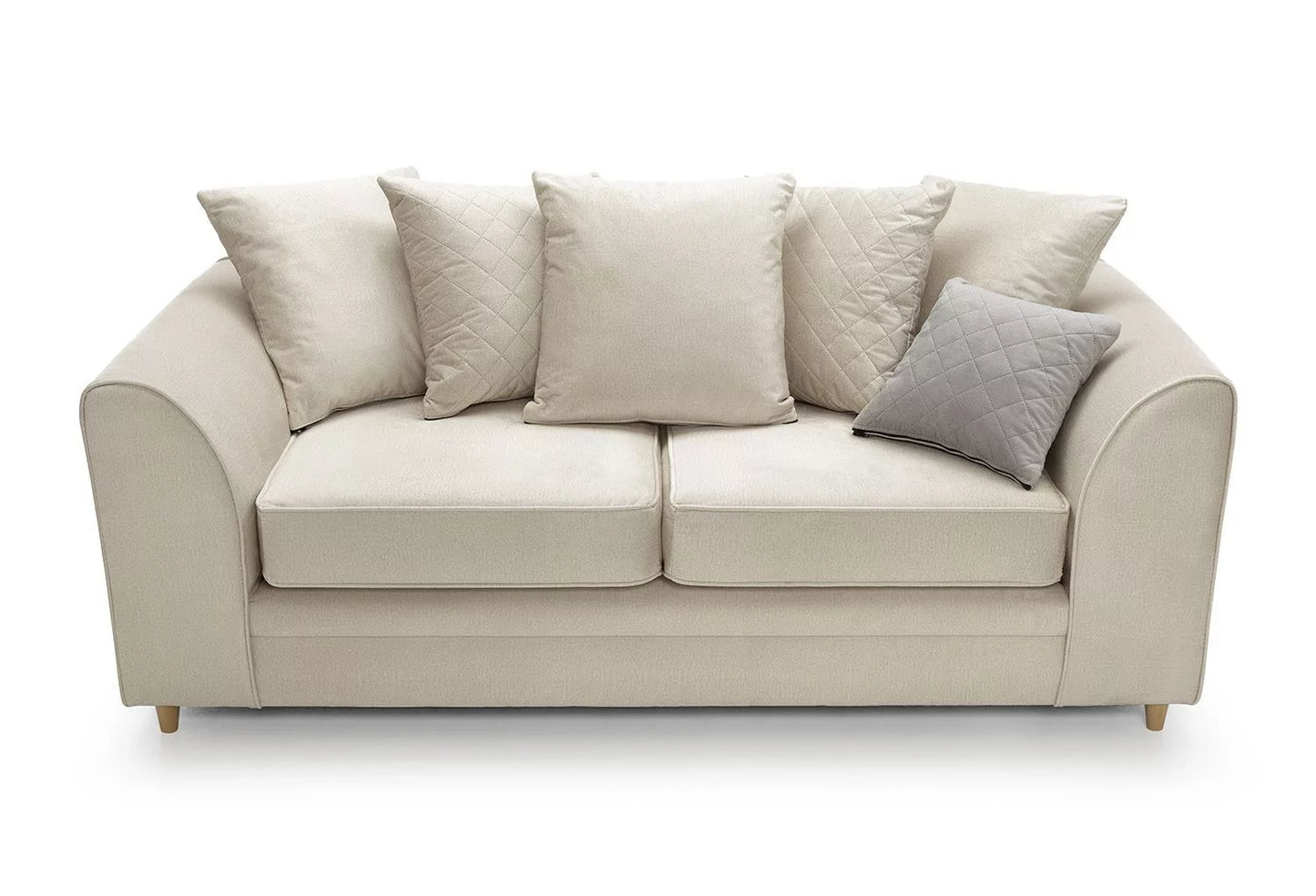 Chic Velvet 3 Seater Sofa - Cream