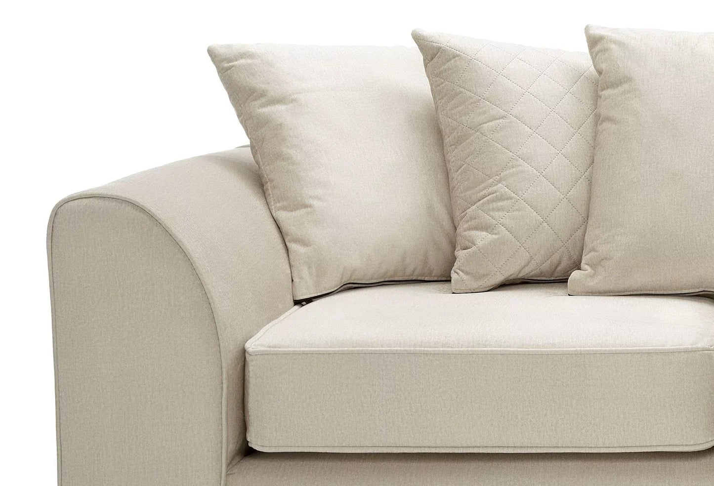 Chic Velvet 3 Seater Sofa - Cream